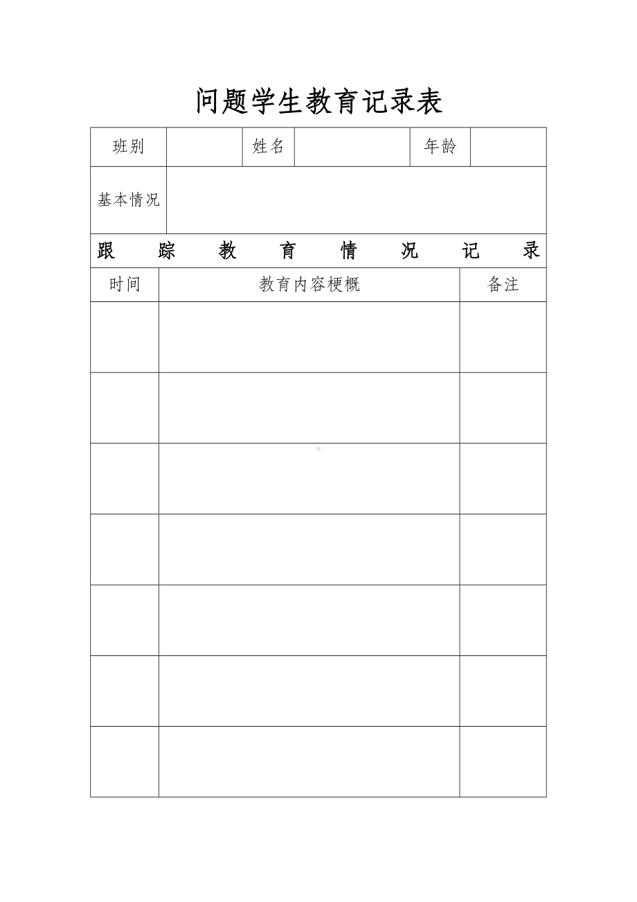 问题学生教育记录表.docx_第1页