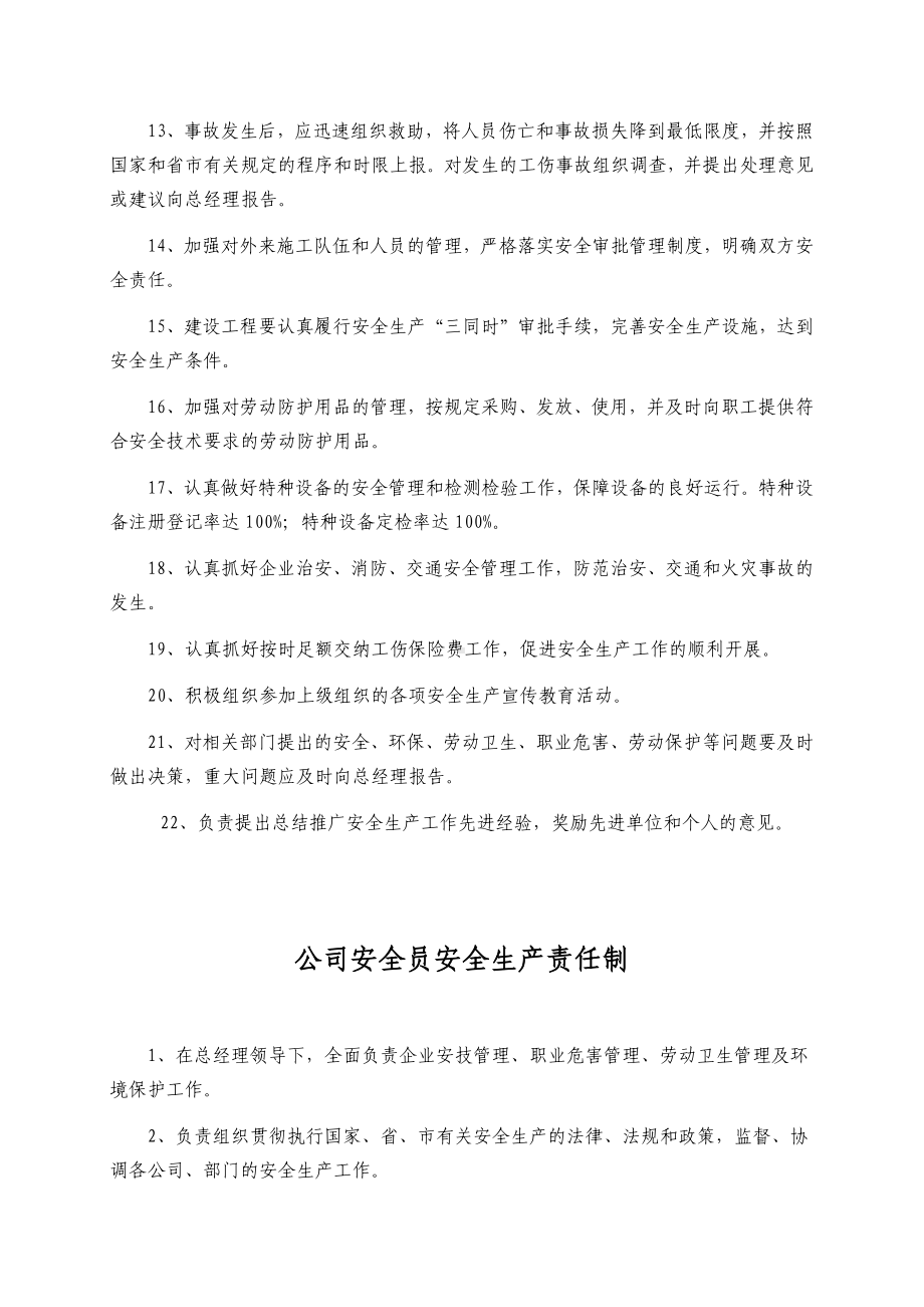 企业主要负责人、安全管理部门负责人、专职安全管理人员安全生产责任制度.docx_第3页