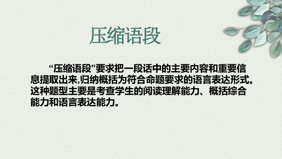 2023年中考语文二轮复习《压缩语段》ppt课件（共28张PPT）.pptx_第2页