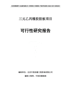 三元乙丙橡胶胶板项目可行性研究报告建议书.doc