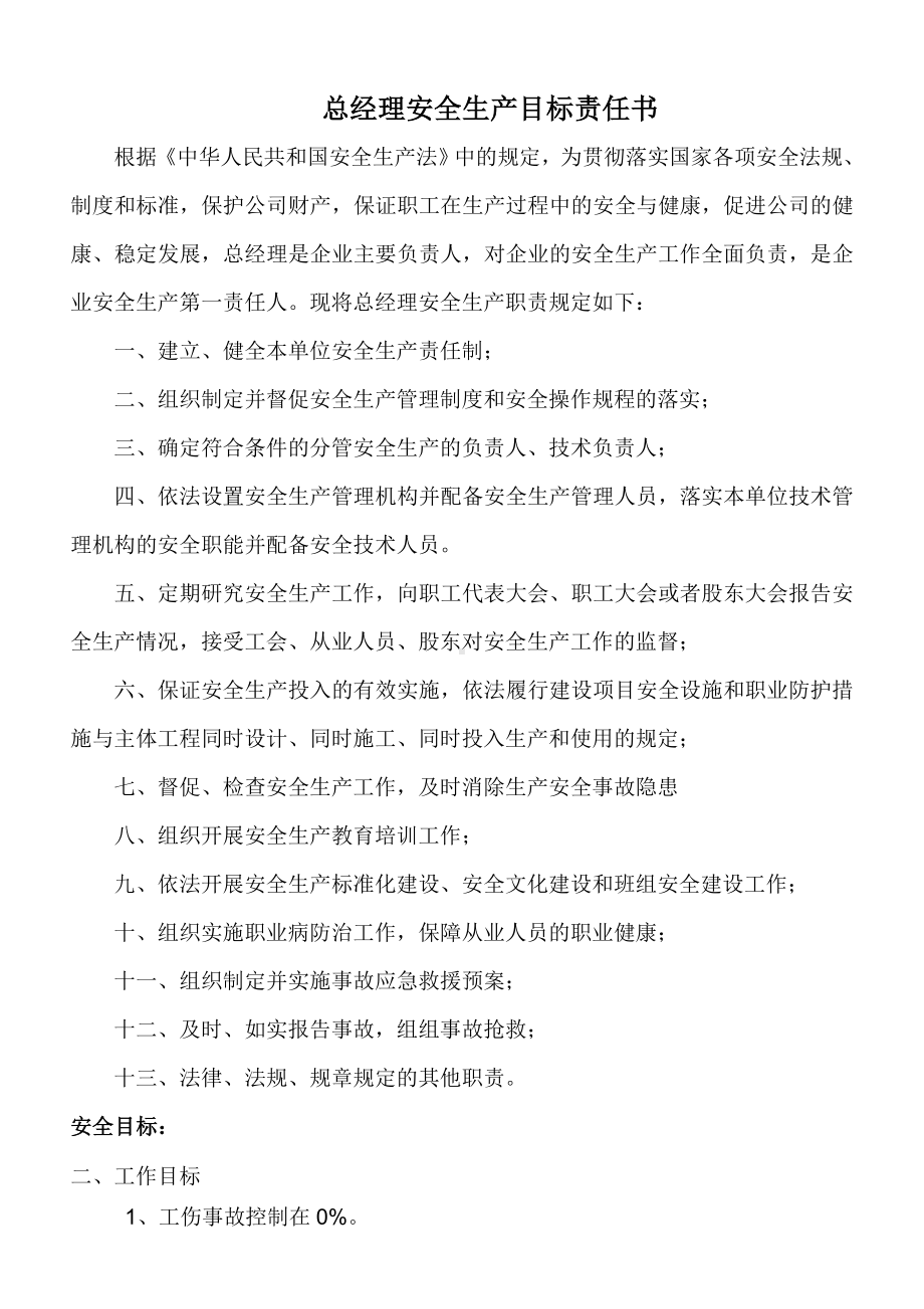 总经理目标责任书.doc_第1页