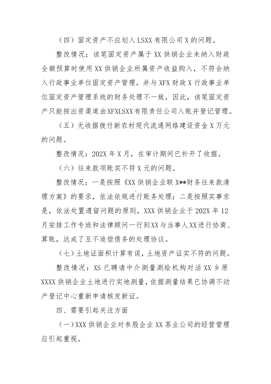 某供销联社审计问题发现与整改情况报告.docx_第3页