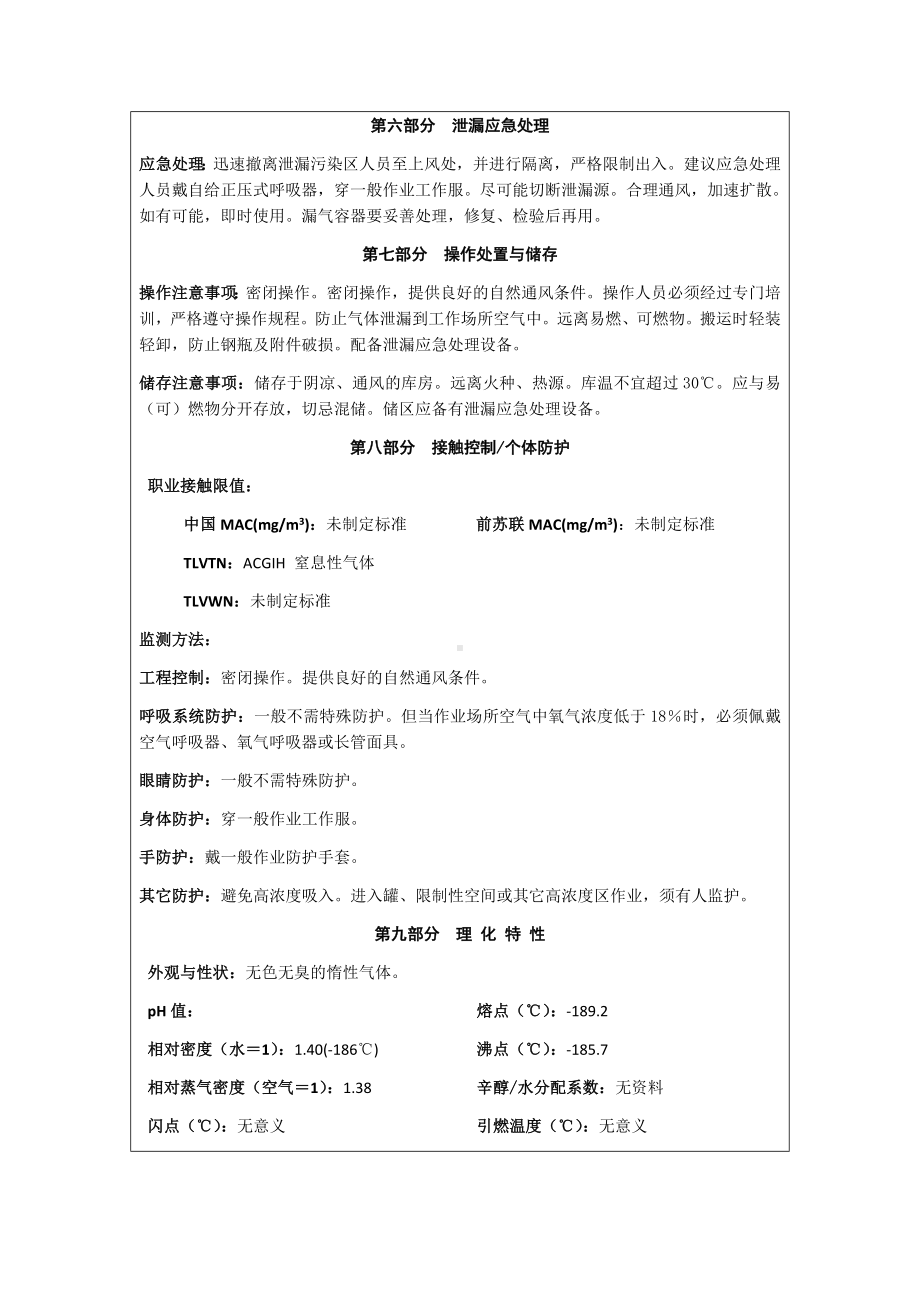 化学品安全技术说明书氩气MSDS.docx_第2页