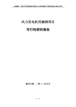 风力发电机用磁钢项目可行性报告（写作模板）.doc