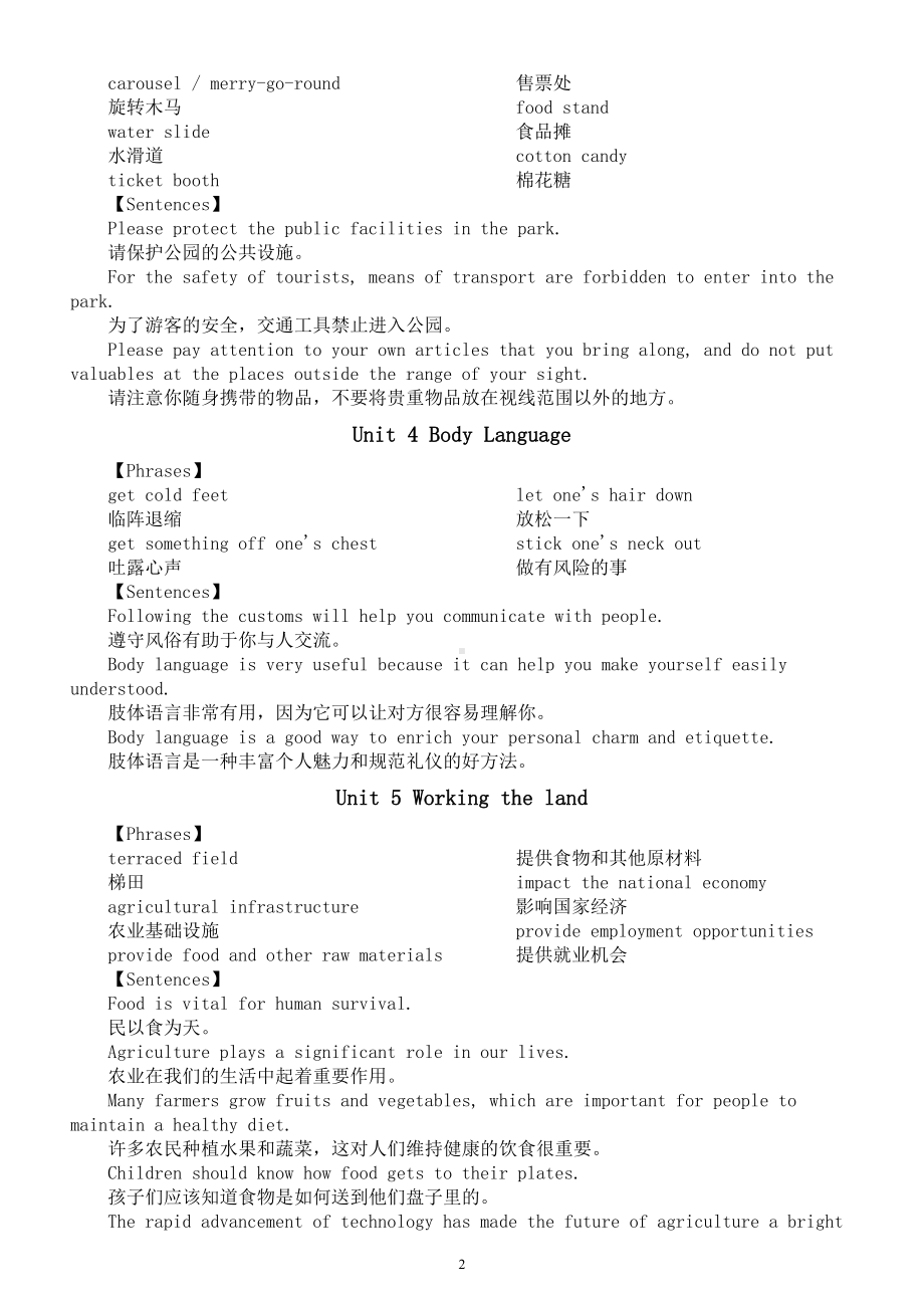 高中英语新人教版选修一读写素材汇总（分单元编排）（2023春）.doc_第2页