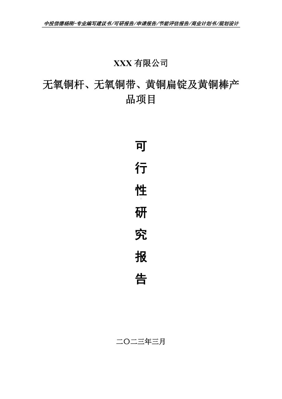 无氧铜杆、无氧铜带、黄铜扁锭及黄铜棒产品可行性研究报告.doc_第1页