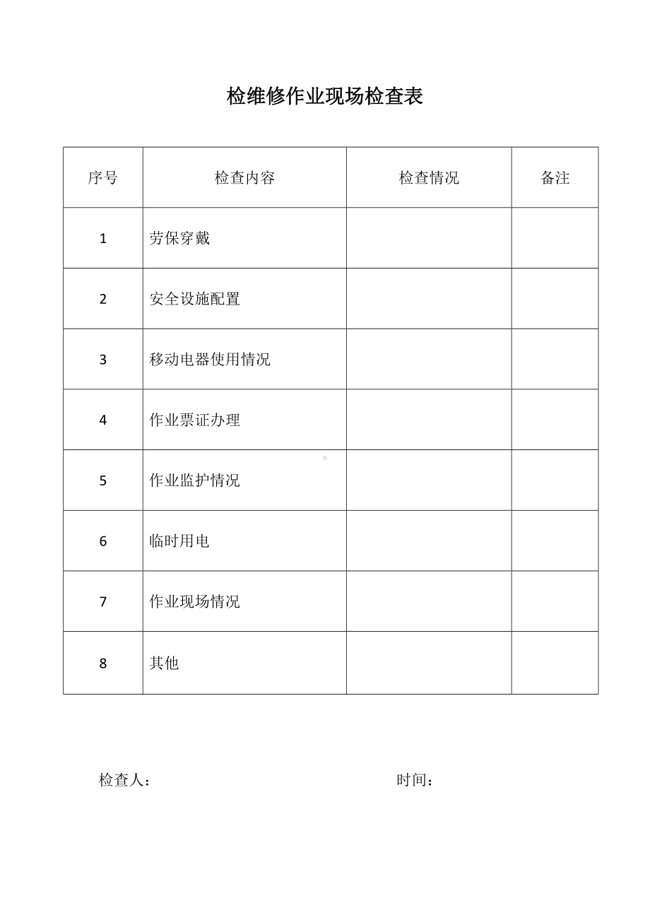 检维修作业现场检查表.doc_第2页