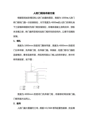 人防门现场吊装方案.docx