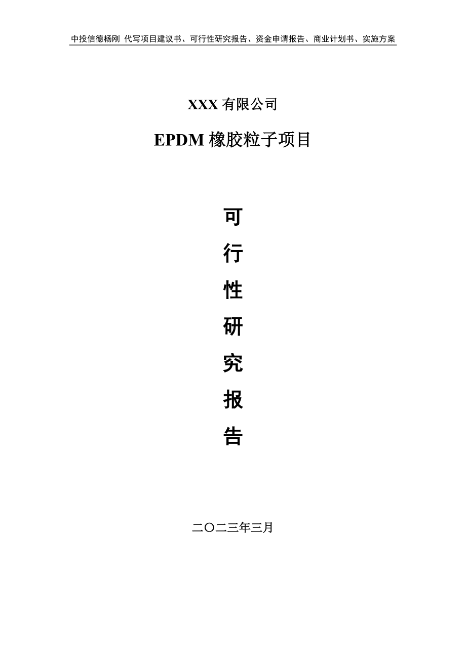 EPDM橡胶粒子项目可行性研究报告建议书申请备案.doc_第1页