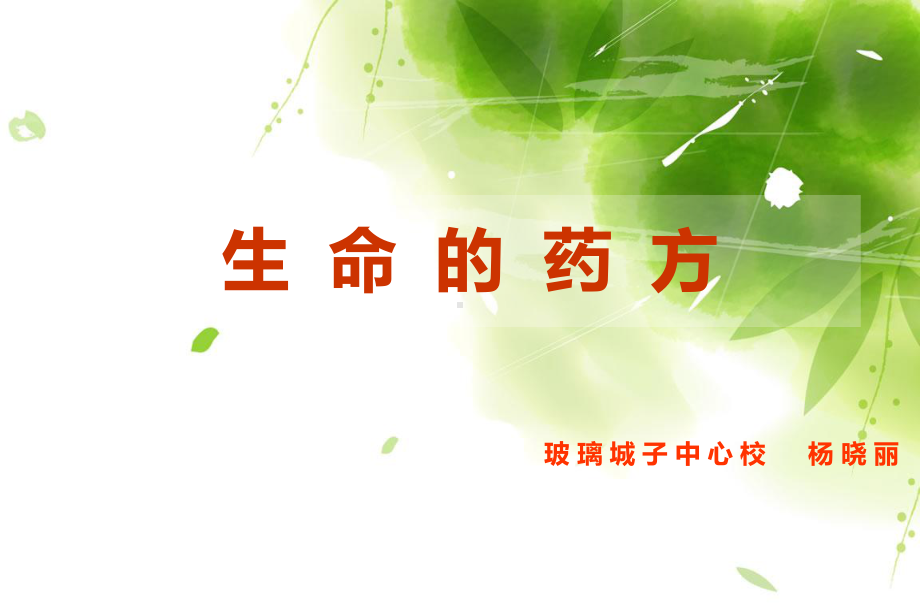 生命的药方.ppt_第1页