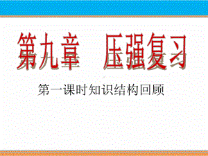 人教版物理八年级下册 第九章压强的复习.ppt