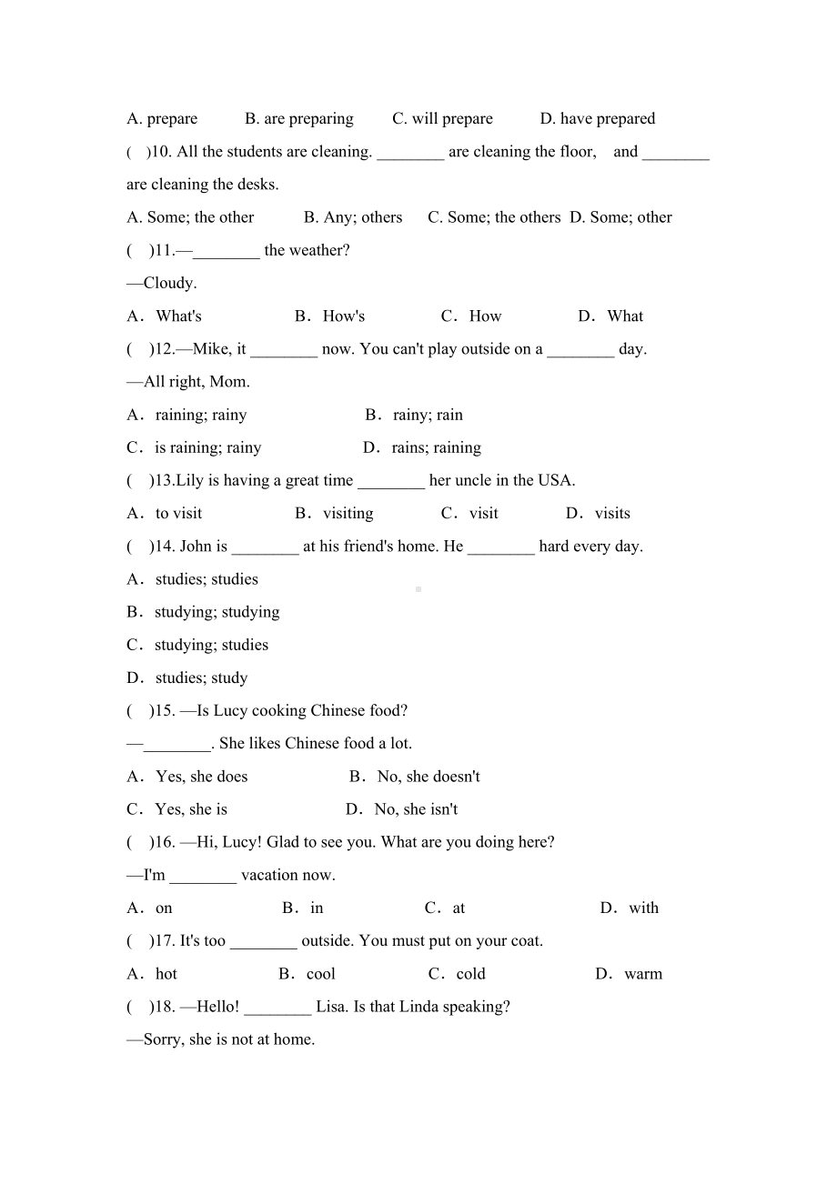 -人教新目标版七年级下册《英语》第七单元语法专练（有答案）.doc_第2页