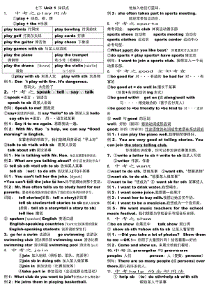 -人教新目标版七年级下册《英语》Unit 1 知识点.docx