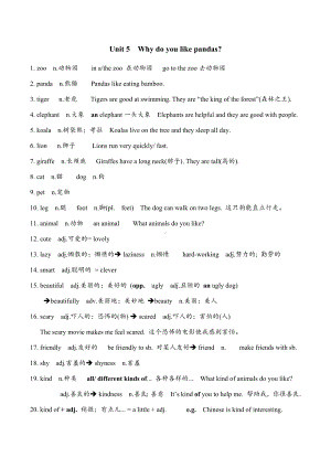 -人教新目标版七年级下册《英语》Unit 5 知识清单.docx