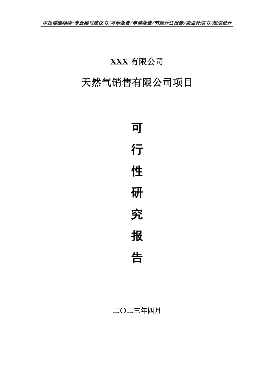 天然气销售有限公司项目可行性研究报告建议书.doc_第1页