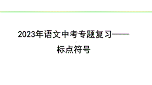 2023年语文中考专题复习- 标点符号.pptx