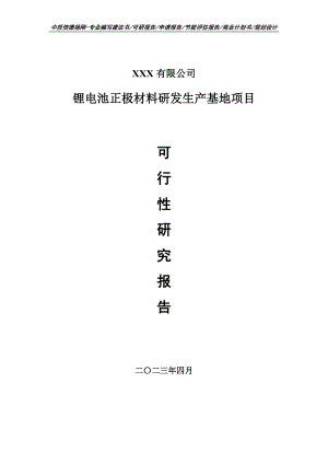 锂电池正极材料研发生产基地可行性研究报告建议书.doc