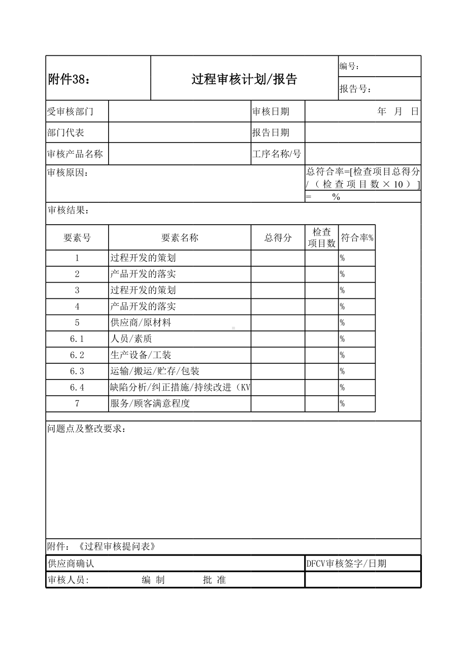 附件38 过程审核计划报告.xls_第1页