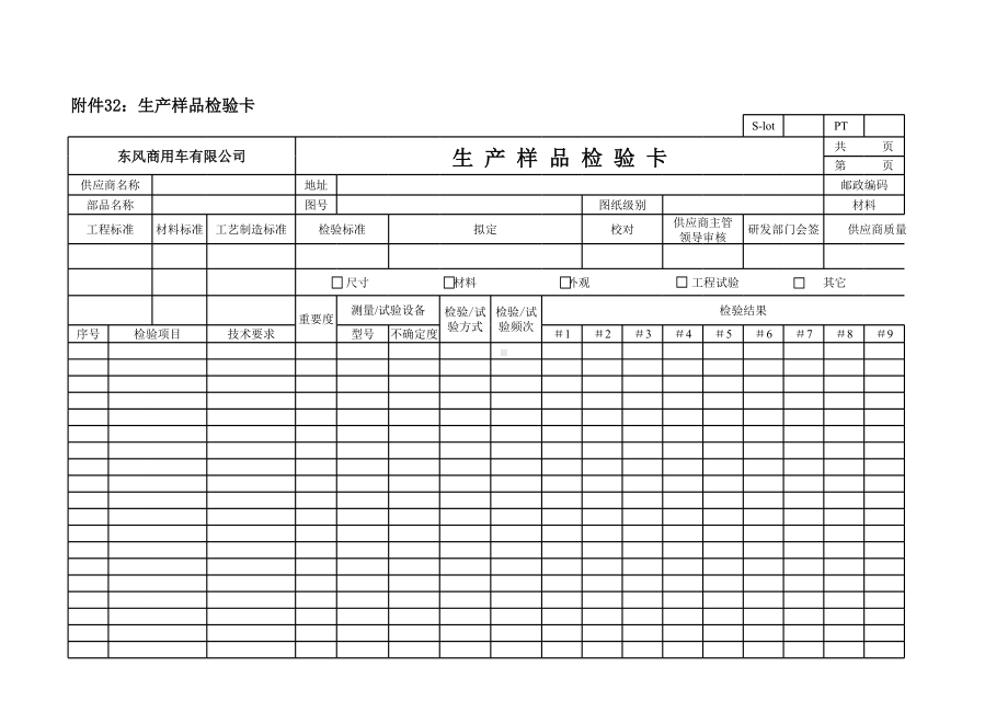 附件32 生产样品检验卡.xls_第1页