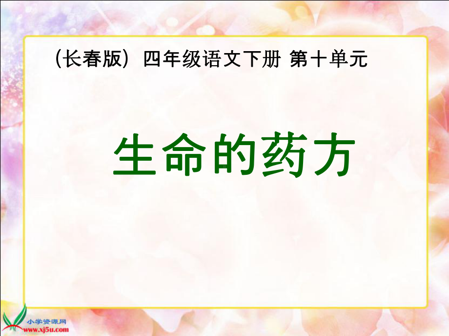 长春版语文四年级下册《生命的药方》课件[1].ppt_第1页