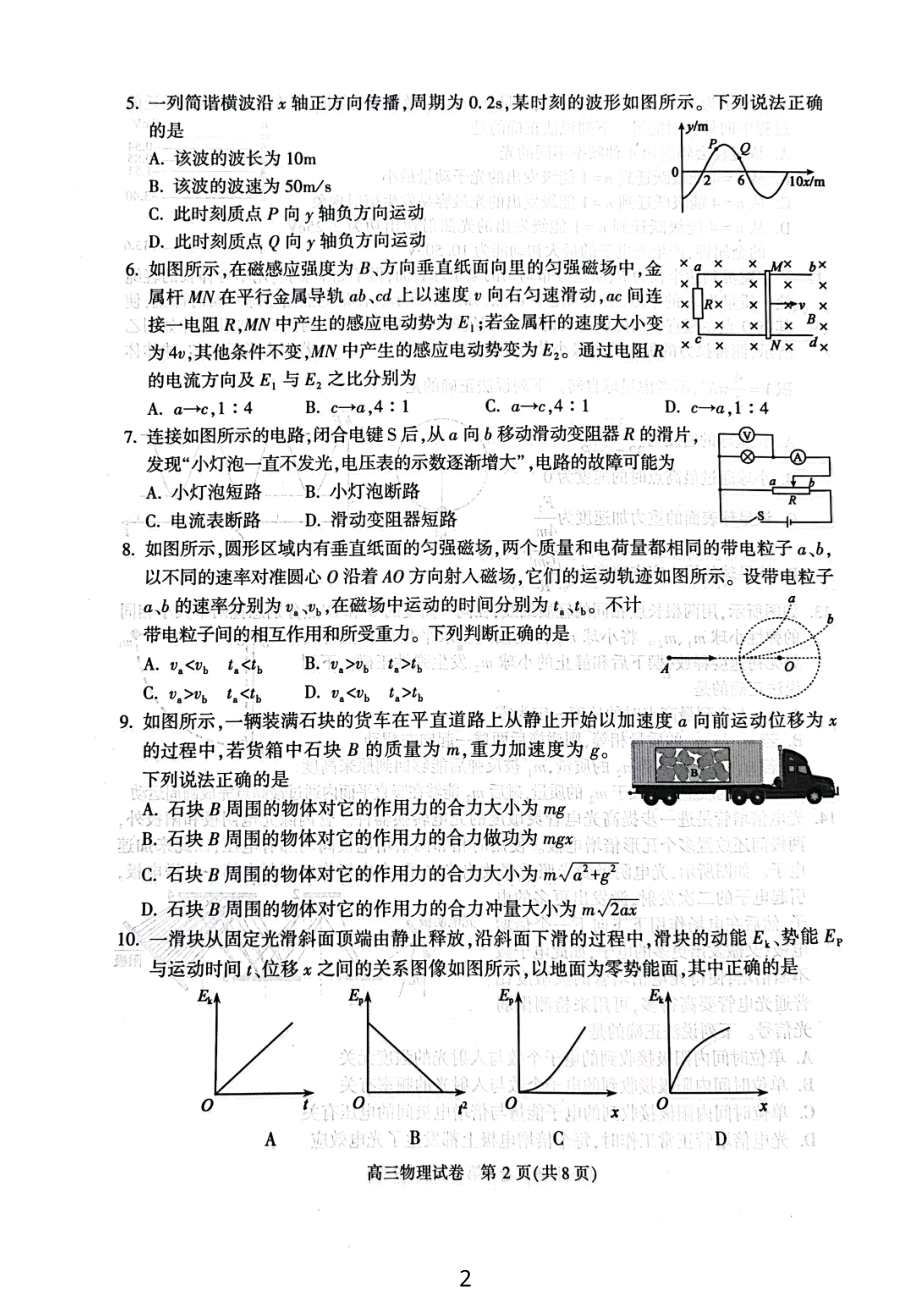 北京市顺义区2022-2023学年高三下学期二模物理试题 - 副本.pdf_第2页