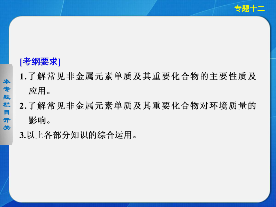 二轮专题突破课件：专题十二常见非金属元素(1).ppt_第2页