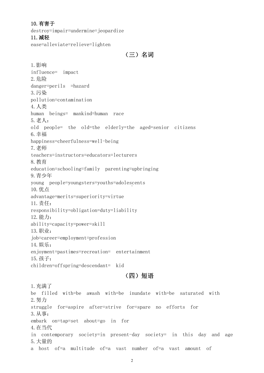 高中英语高考必背素材（高级词+句型+词组）.doc_第2页