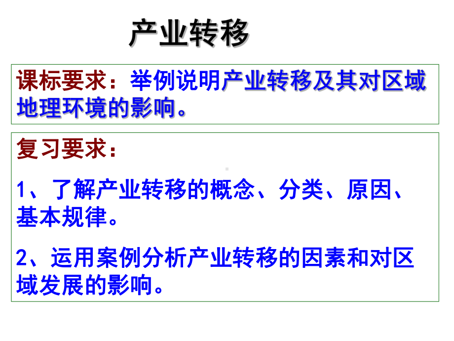 上课用-高三-一轮复习-产业转移.ppt_第1页