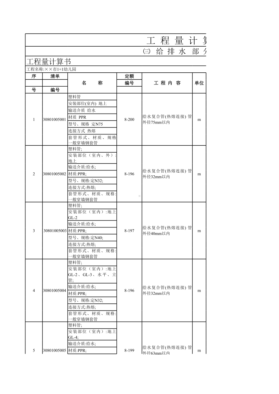 全套工程量计算书1.xls_第1页