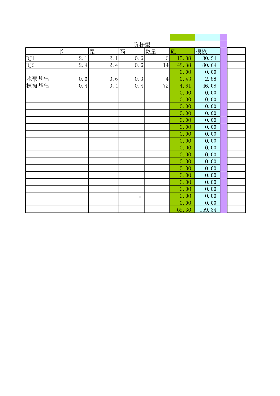 土建工程量计算表格（自动计算excel模板）.xls_第3页