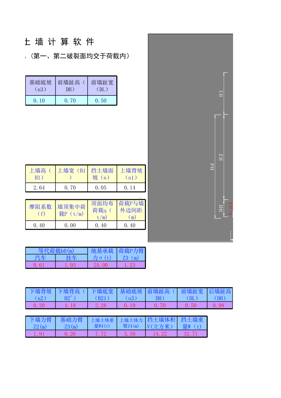 挡土墙工程量计算表格（直接计算）.xls_第3页