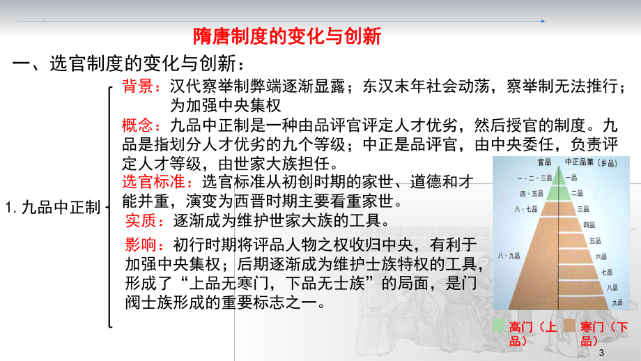 隋唐制度的变化与创新和三国至隋唐时期的文化 ppt课件-（部）统编版（2019）《高中历史》必修中外历史纲要上册.pptx_第3页