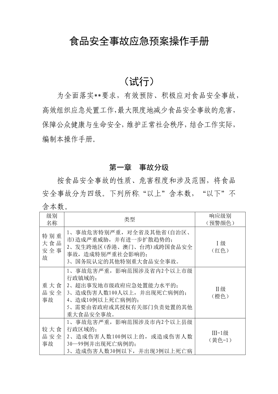 食品安全事故应急预案操作手册.docx_第1页