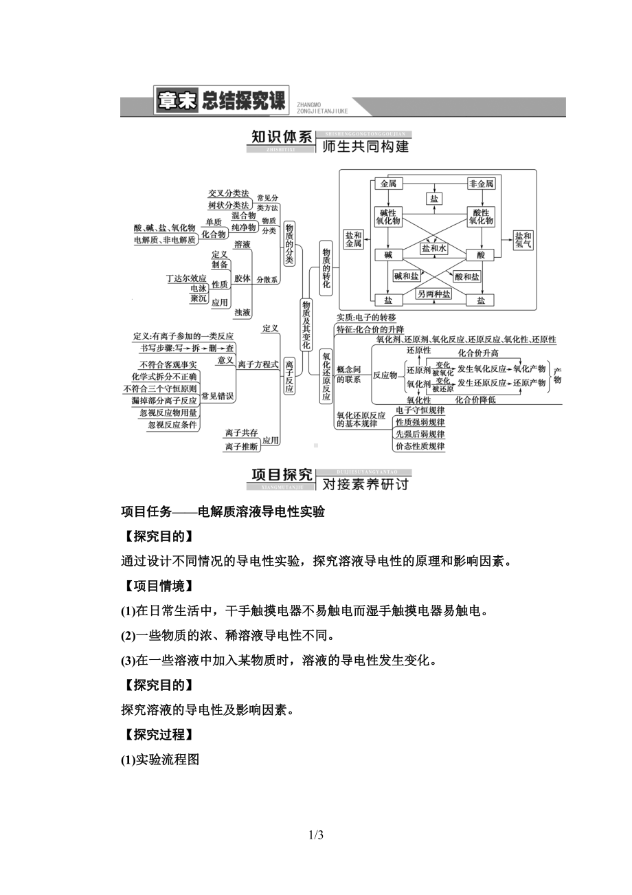 化学人教版高中必修一（2019年新编）-第1章 章末总结探究课 讲义.doc_第1页