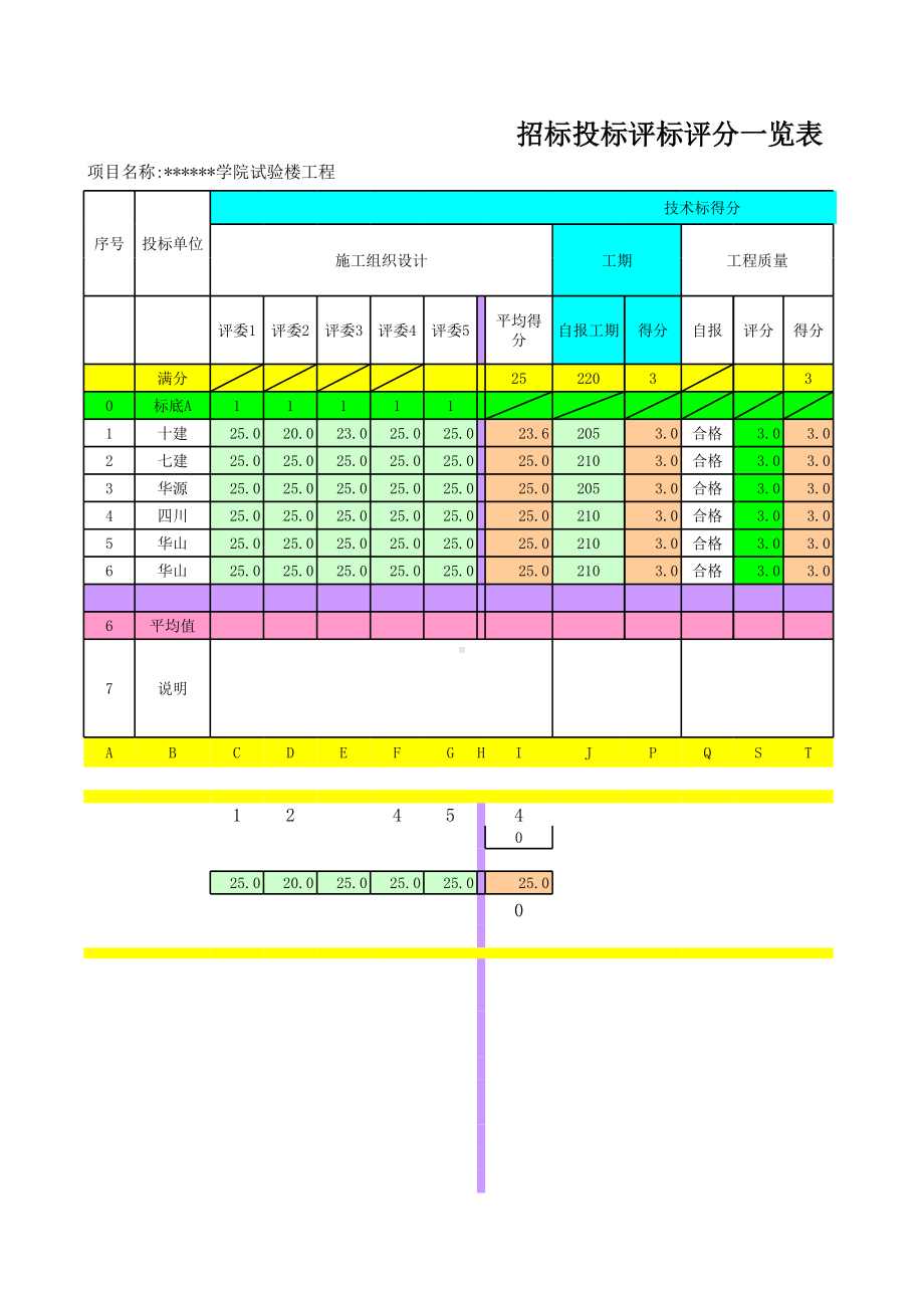 招标投标评标评分系统（自动计算）.xls_第1页