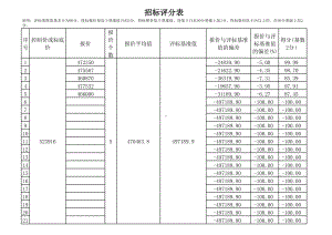 招标评分表（自动评分运用表）.xls