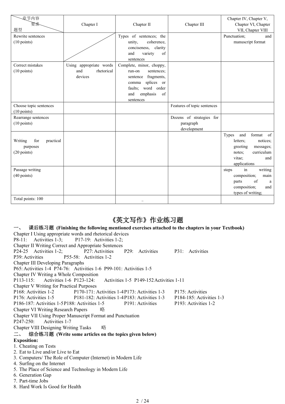 《英文写作》考试大纲参考模板范本.doc_第2页