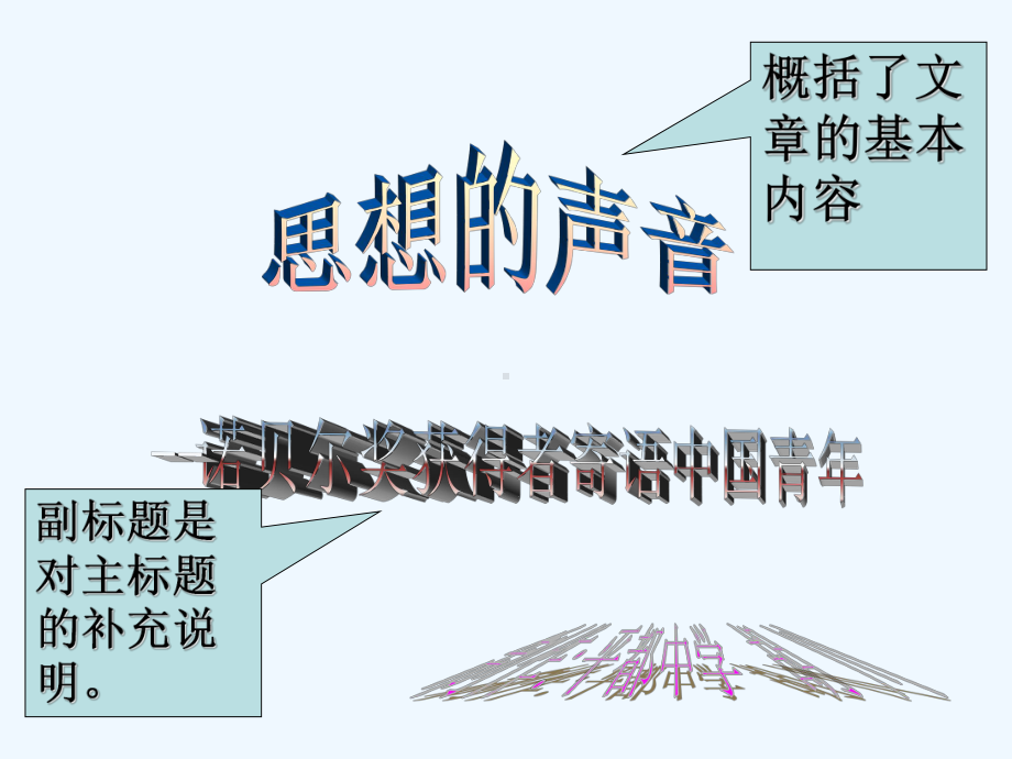 七年级语文下册 《思想的声音—诺贝尔奖获得者寄语中国青年》课件 鄂教版.ppt_第2页