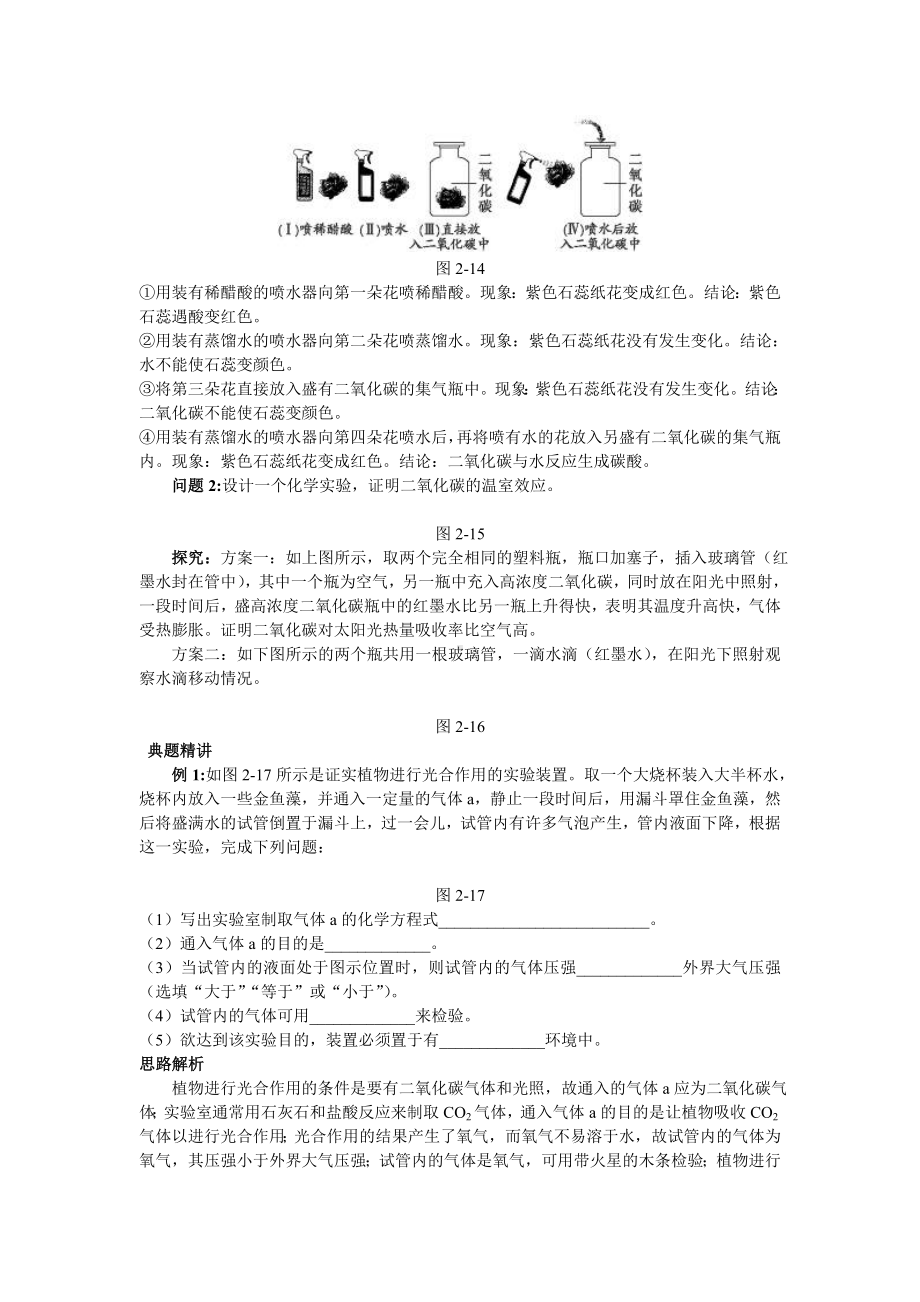 九年级化学 第二单元第三节奇妙的二氧化碳名师导航 沪教版.doc_第3页