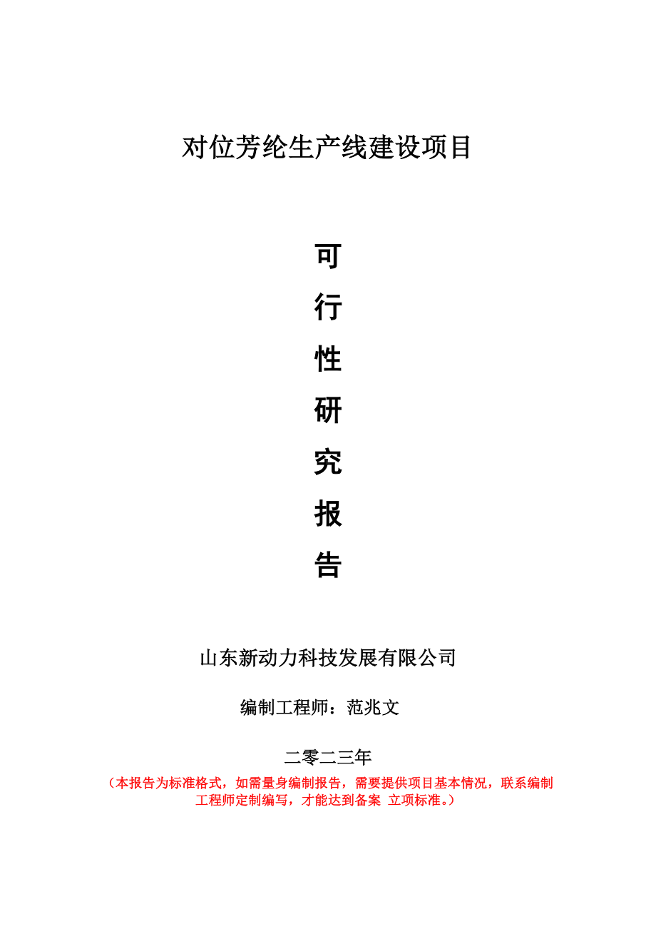 重点项目对位芳纶生产线建设项目可行性研究报告申请立项备案可修改案例.wps_第1页