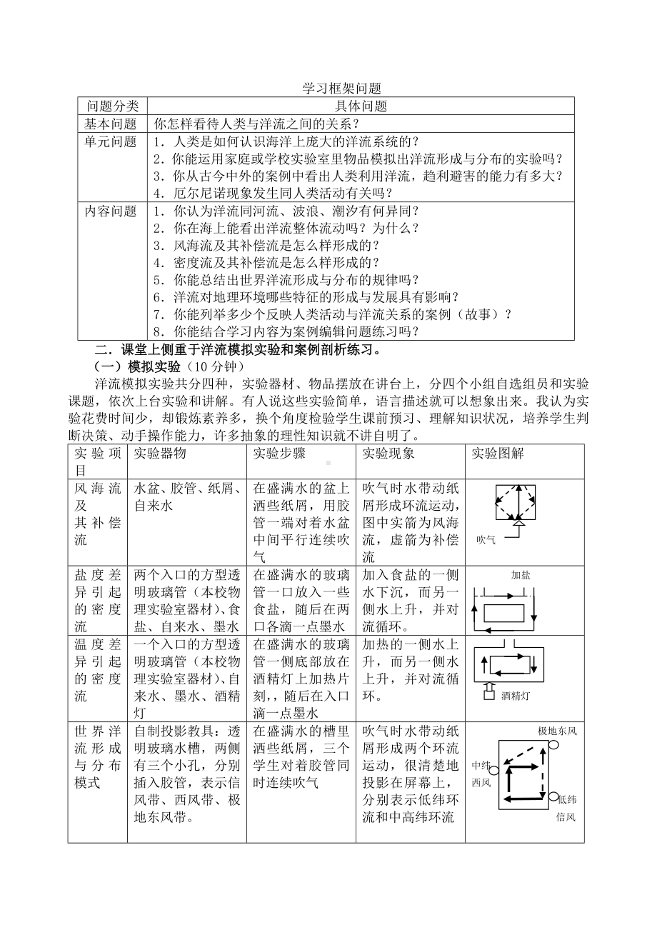 《洋流》的探究与决策式教学设计参考模板范本.doc_第2页