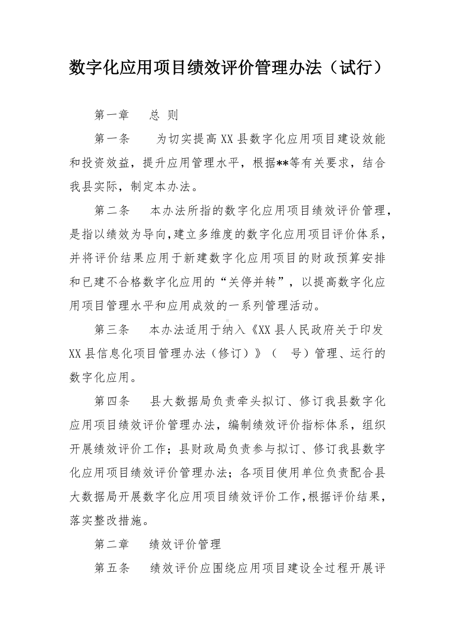 数字化应用项目绩效评价管理办法.docx_第1页