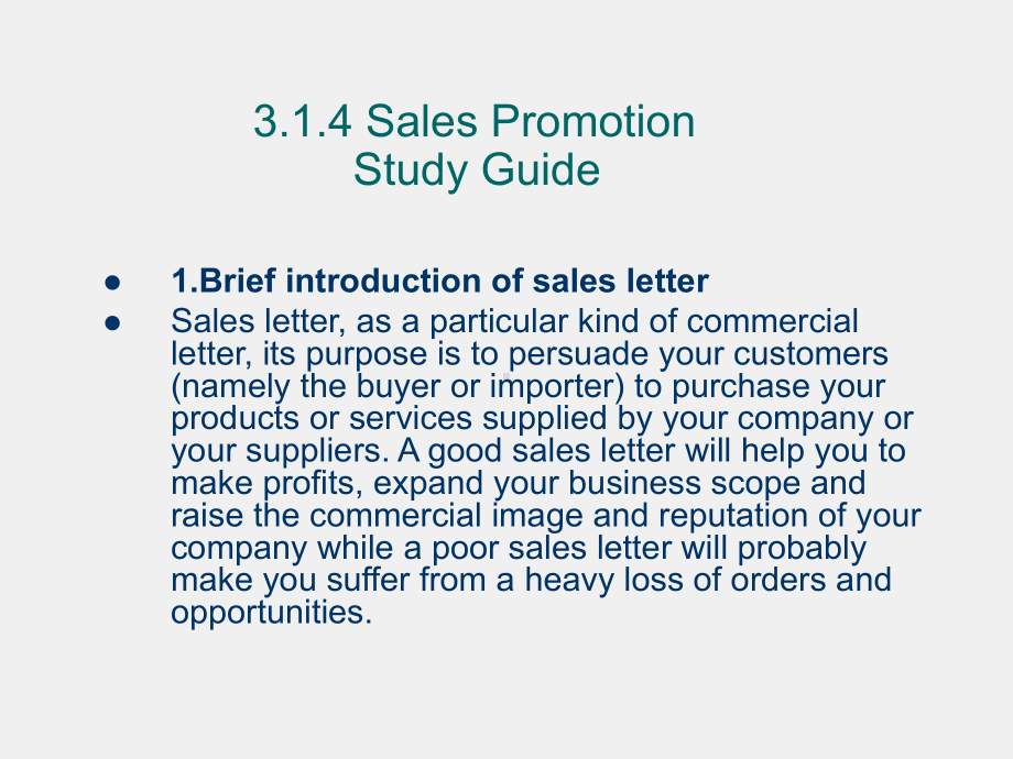 《Business letter 》课件3[1][1].1.4 Sales Promotion.ppt_第1页