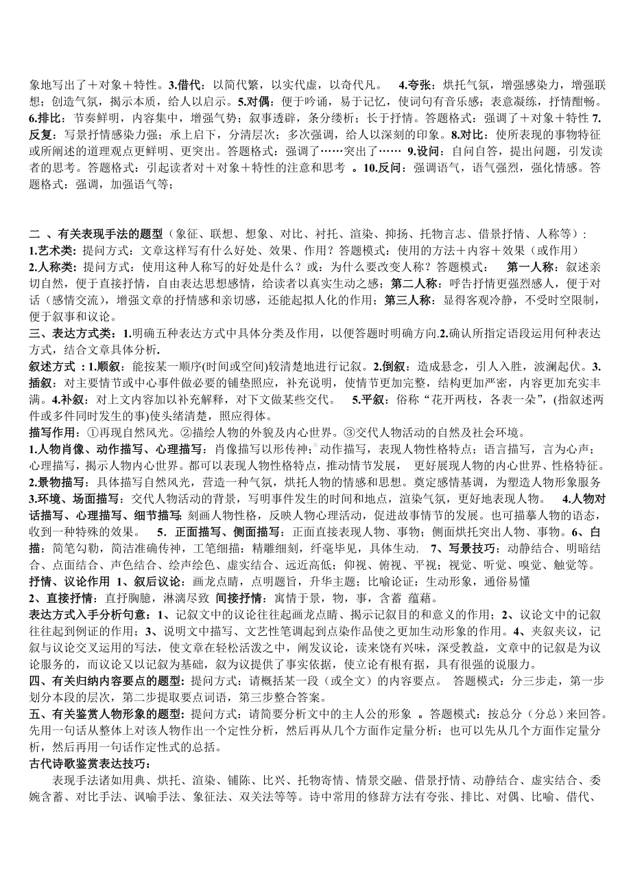 高中语文阅读：诗歌赏析答题技巧.doc_第2页