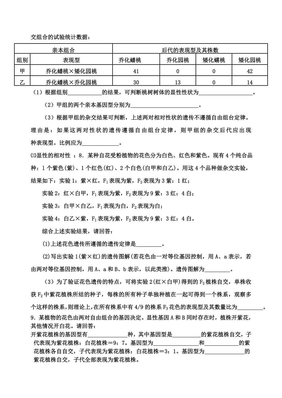 高考生物 遗传规律专题总结教案.doc_第3页