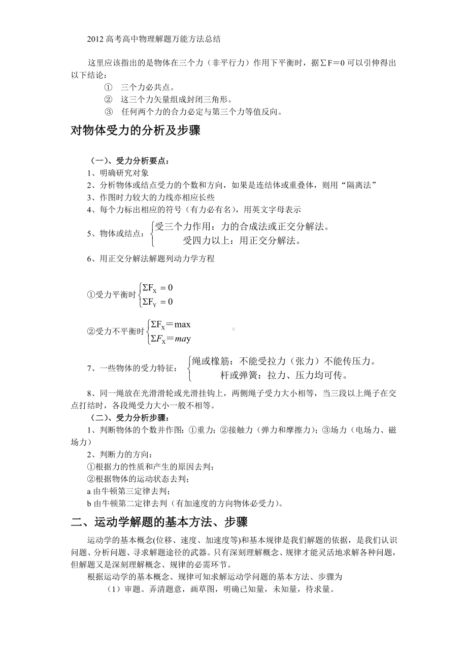 2012高考高中物理解题万能方法总结.doc_第2页