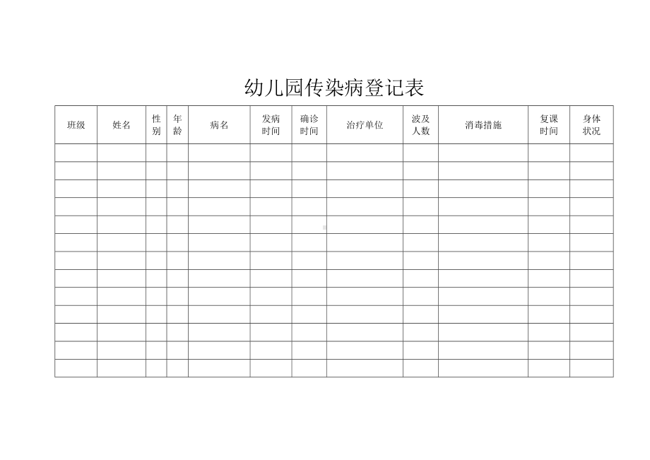 幼儿园传染病登记表.doc_第1页