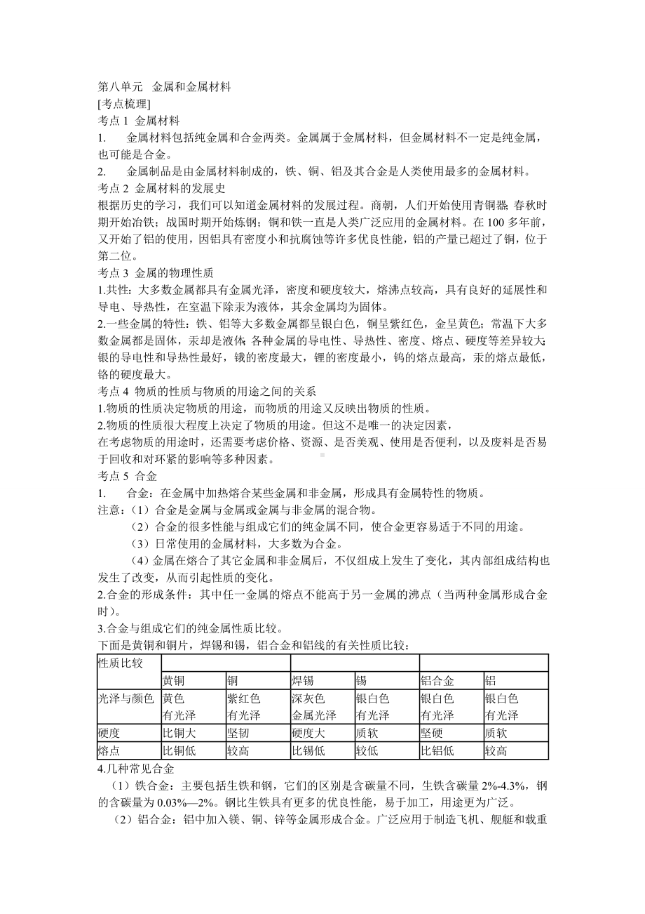 九年级化学中考化学考点总结（下）.doc_第1页