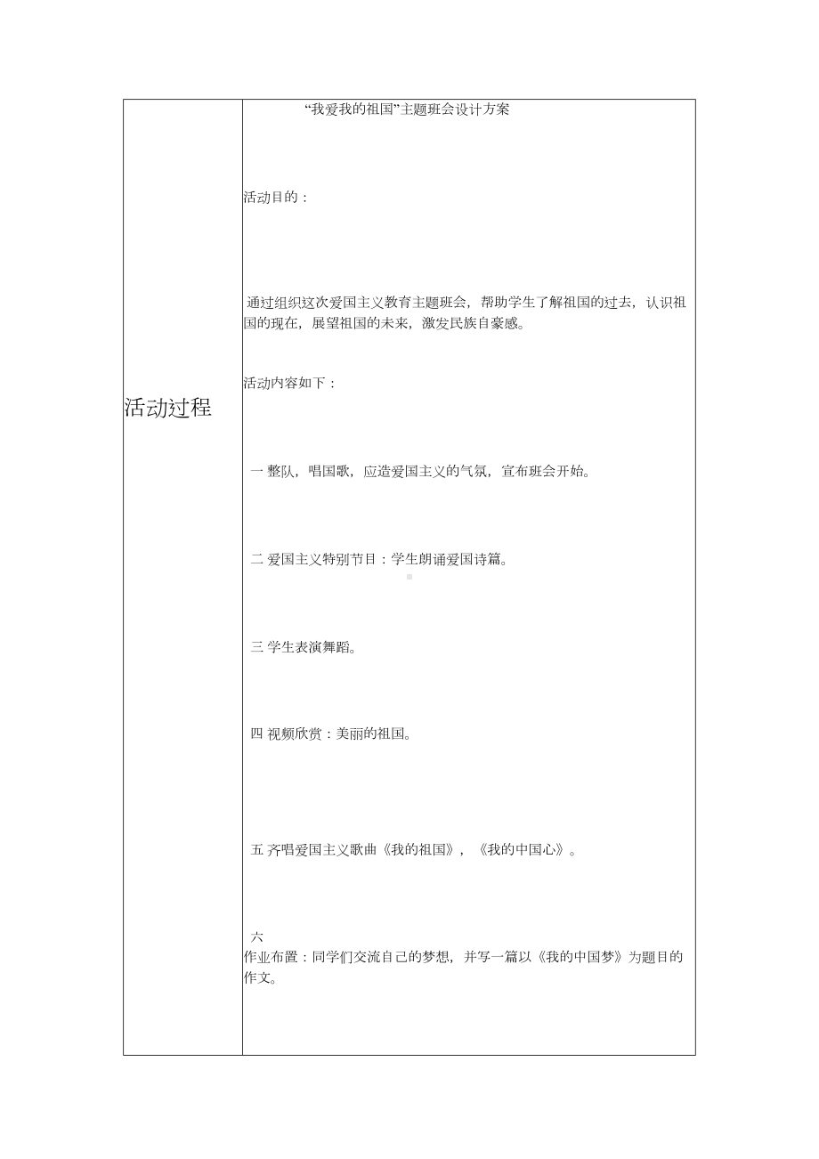 我爱我的祖国主题班会记录表.docx_第2页