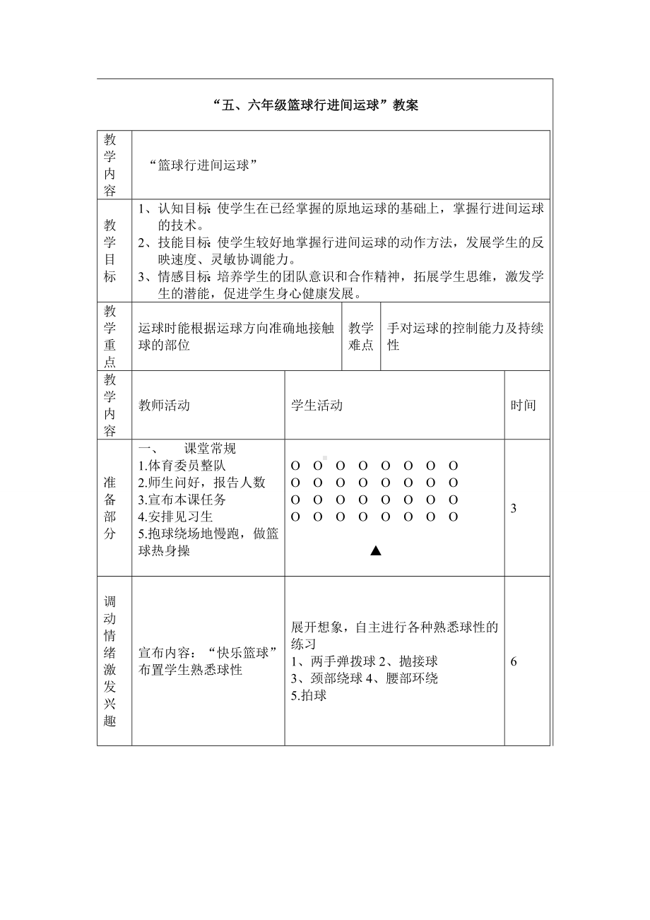 小学五六年级篮球行进间运球教案.doc_第2页